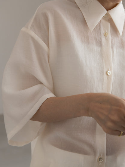 sheer shirt - ivory