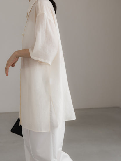 sheer shirt - ivory