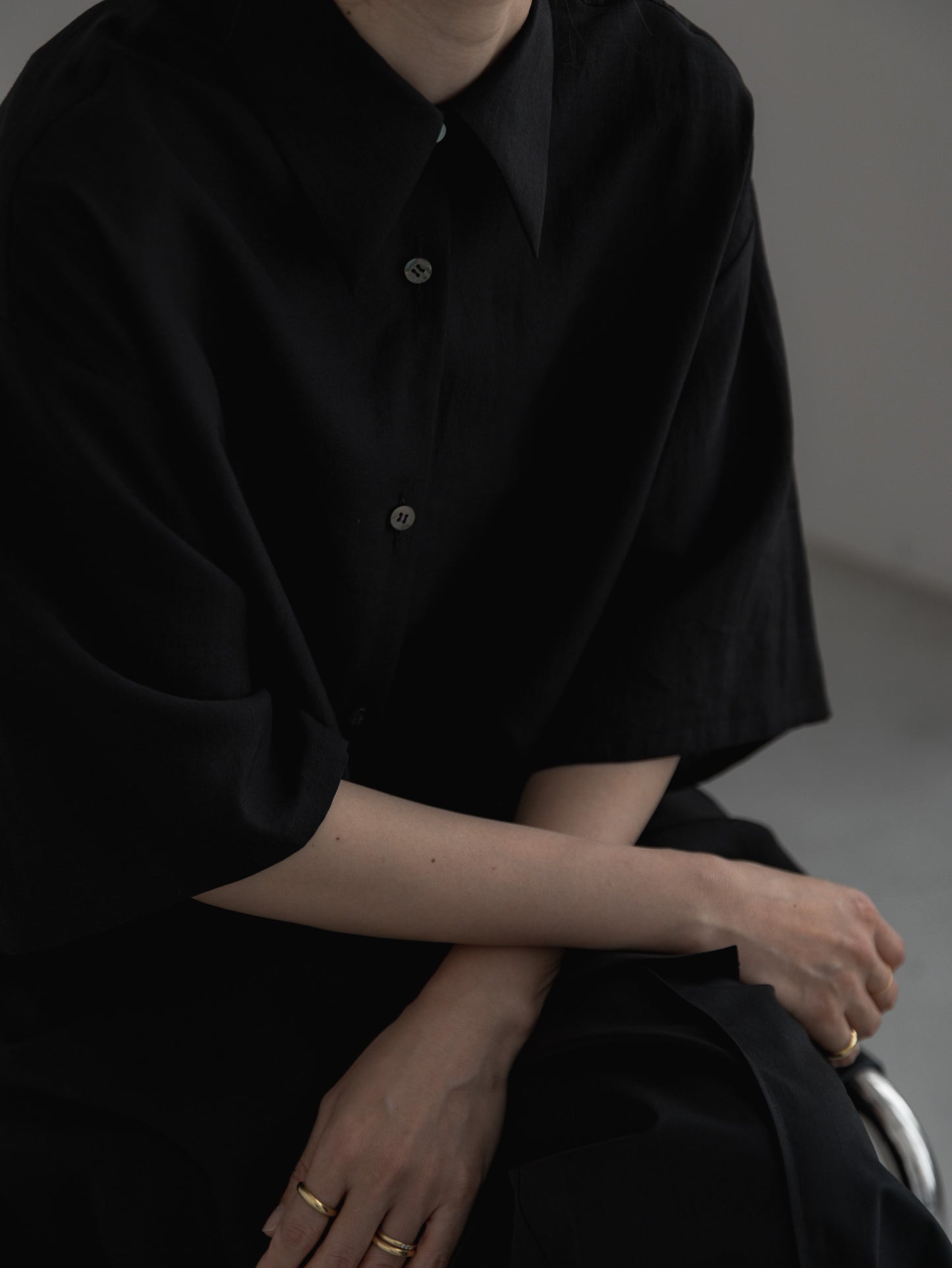 sheer shirt - black