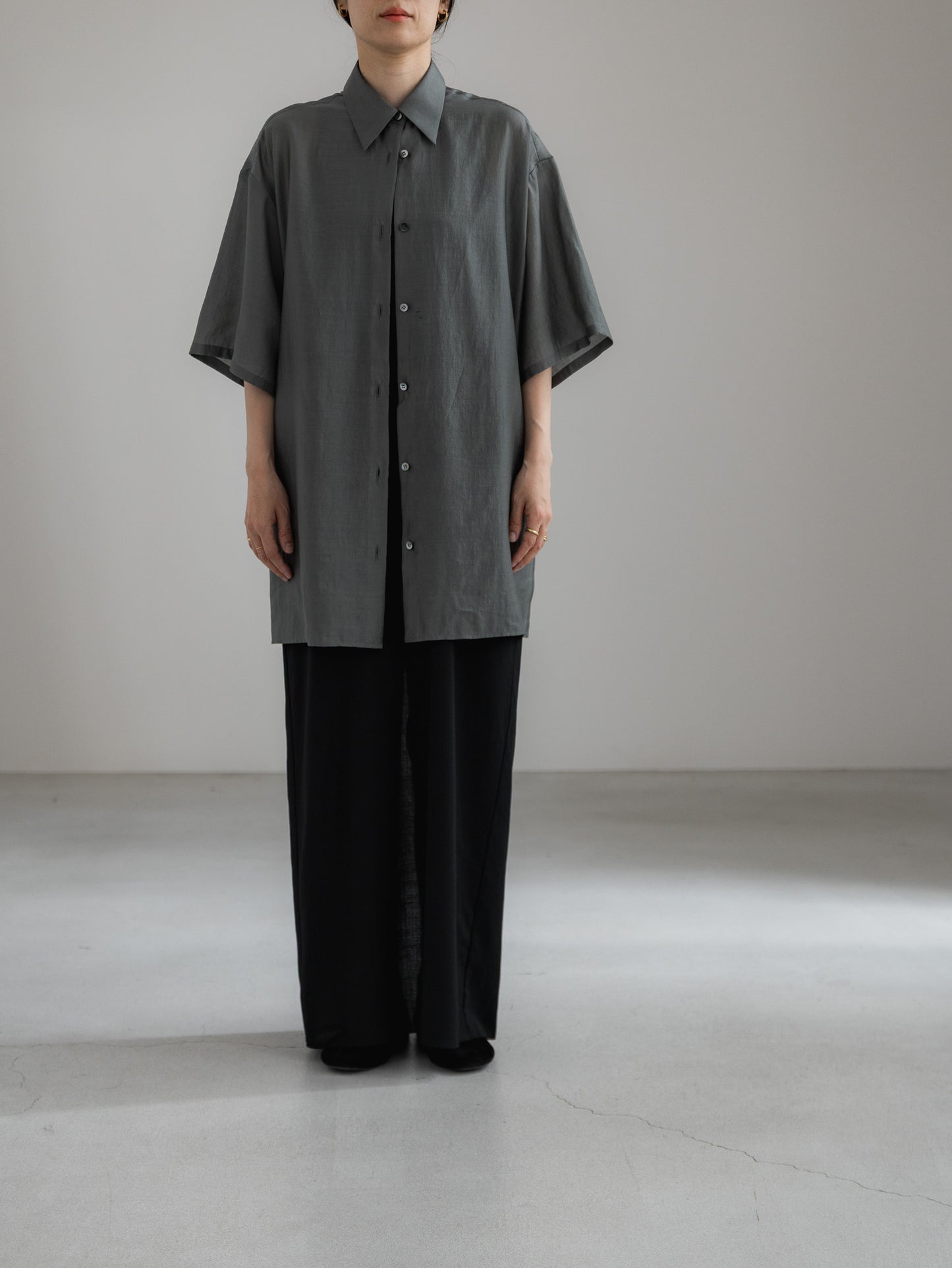 sheer shirt - moss green