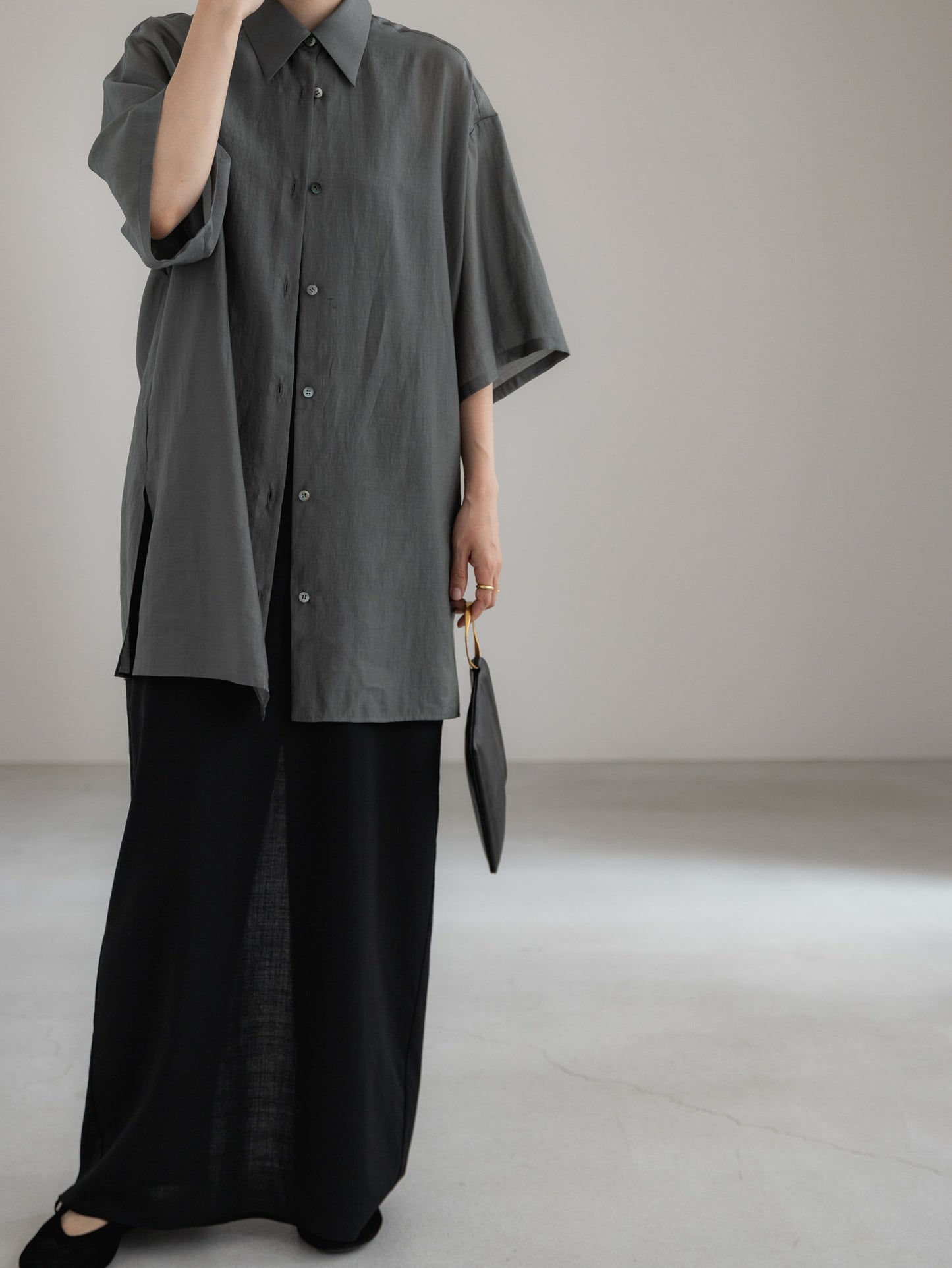 sheer shirt - moss green