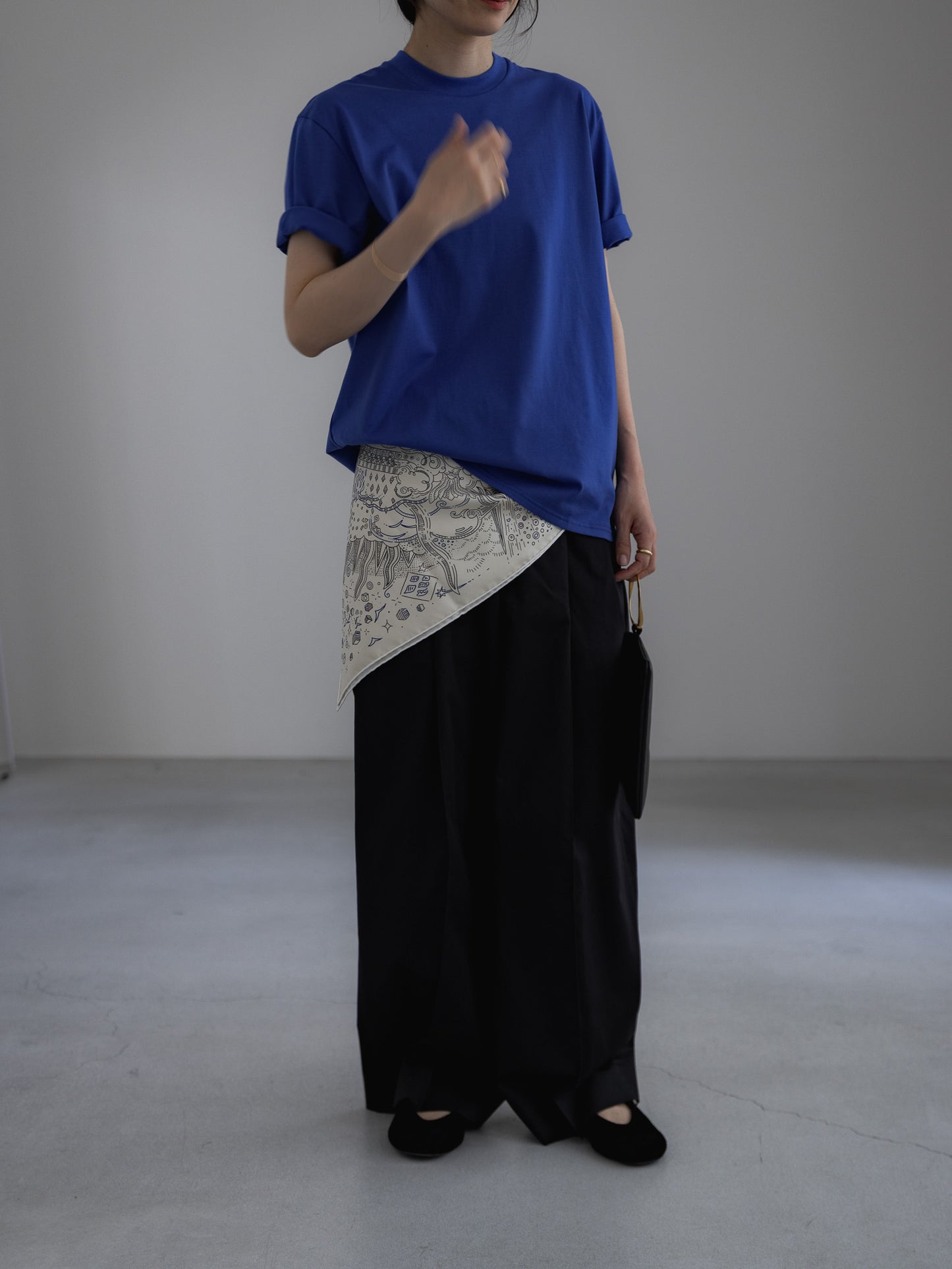 half sleeve T / blue