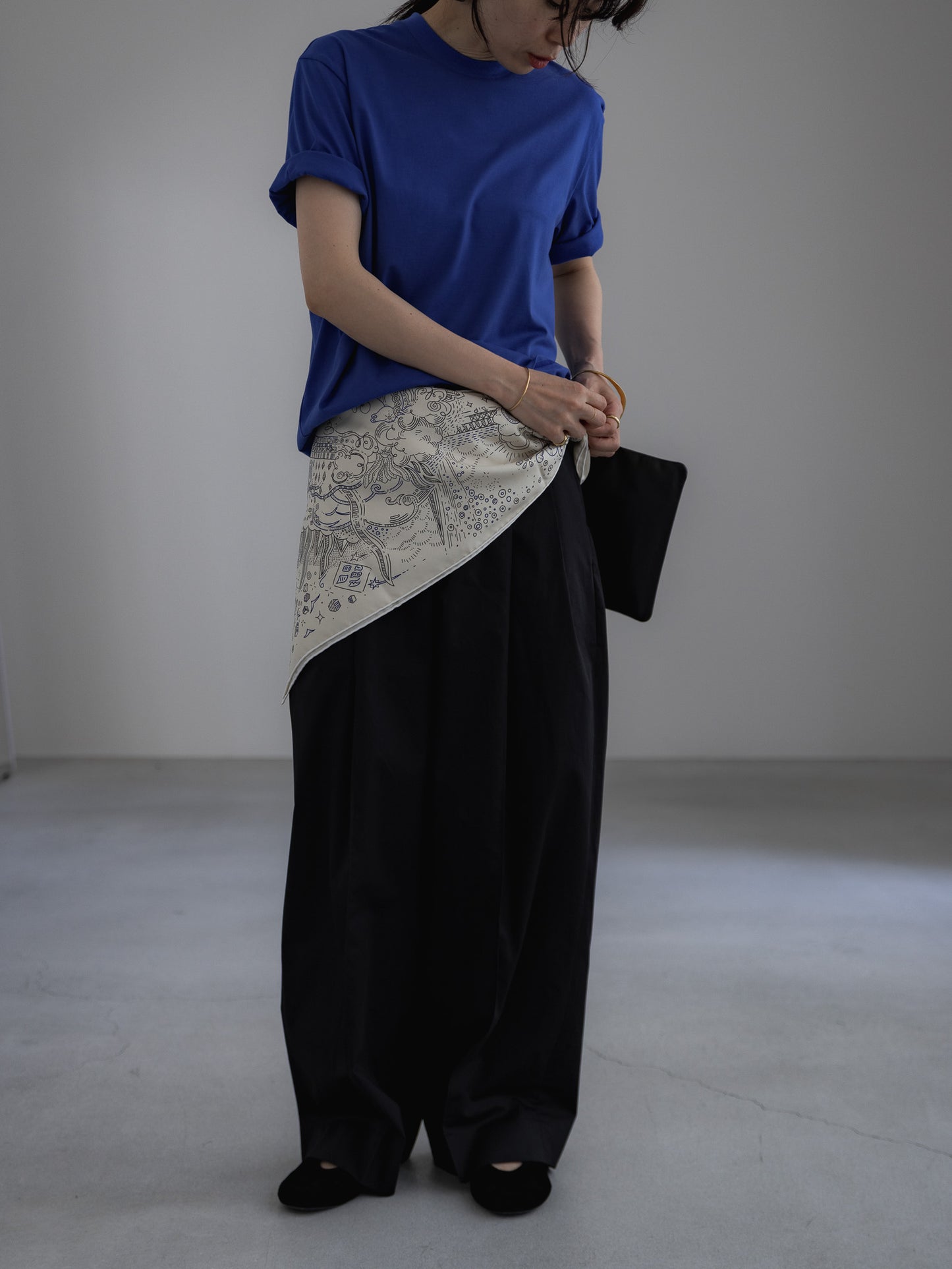 half sleeve T / blue