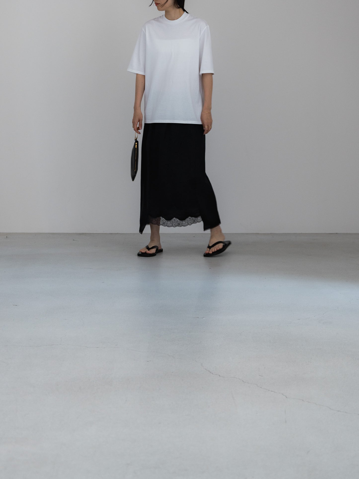 half sleeve T / white