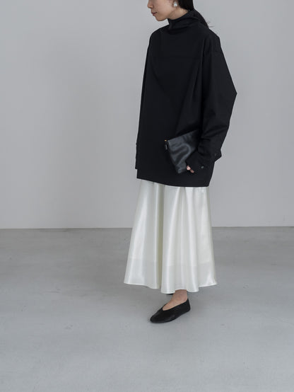 【pre order】satin flare skirt - white