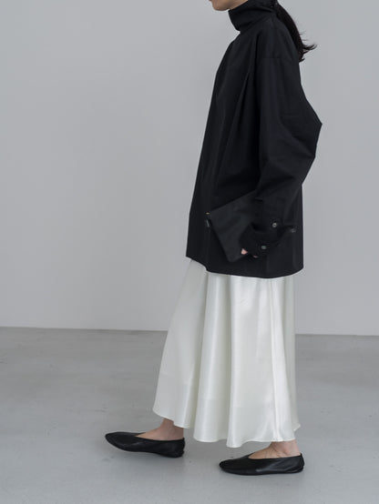 【pre order】satin flare skirt - white