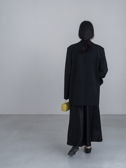 【pre order】satin flare skirt - black