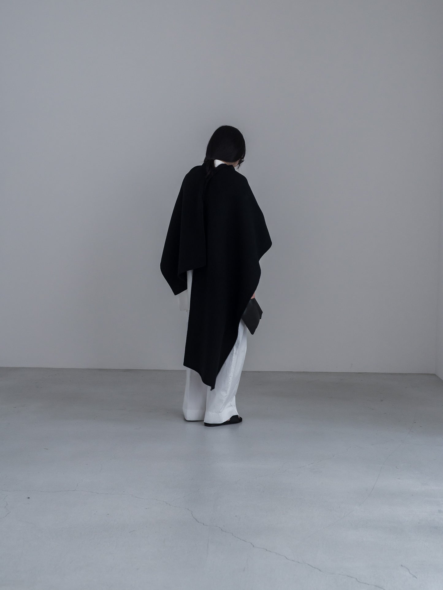 【pre order】throw shawl coat - black