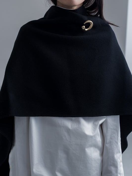 【pre order】throw shawl coat - black