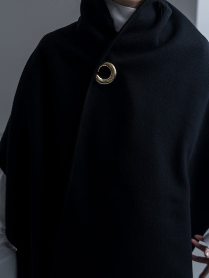 【pre order】throw shawl coat - black