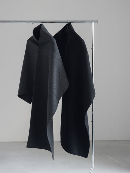 【pre order】throw shawl coat - black