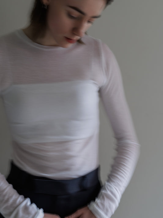 【pre order】sheer tops - white