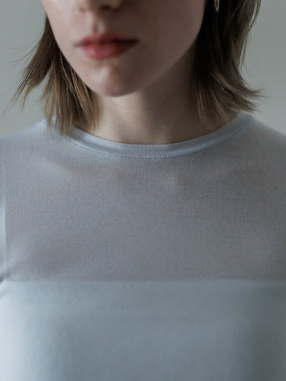 【pre order】sheer tops - ice blue