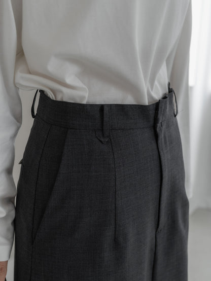 【pre order】tailored skirt (charcoal gray / black)