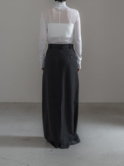 【pre order】tailored skirt (charcoal gray / black)