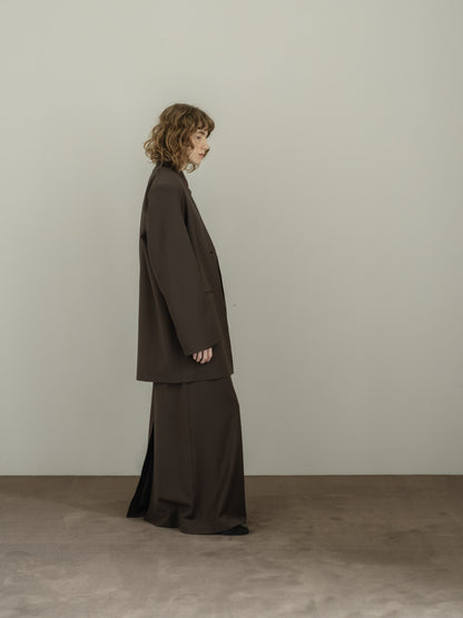 collarless long jacket