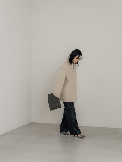 【pre order】leather pants - black