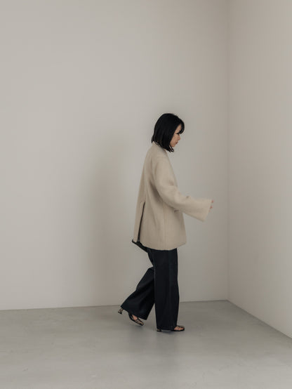 【pre order】leather pants - black