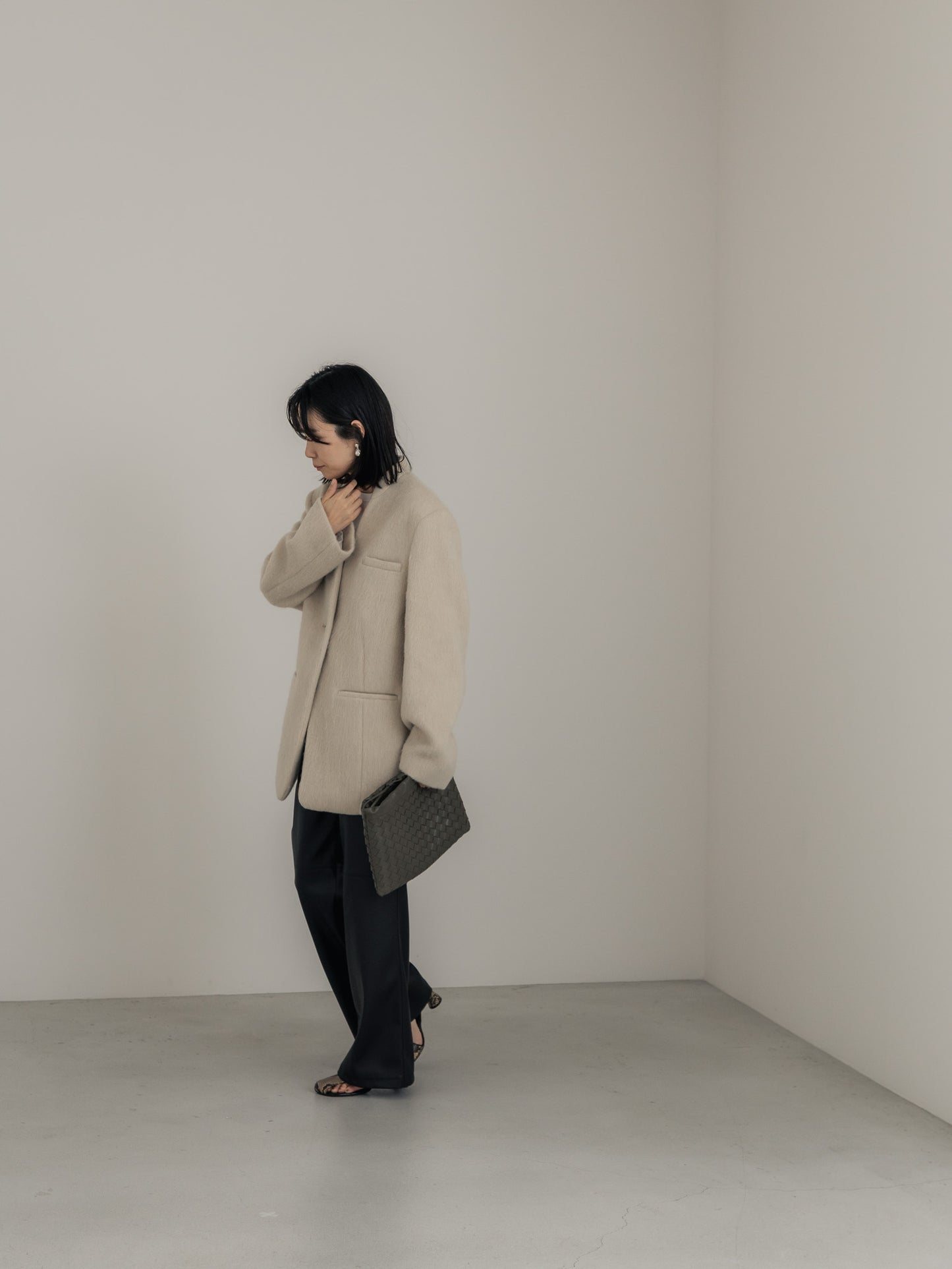 【pre order】shaggy  jacket coat - ivory