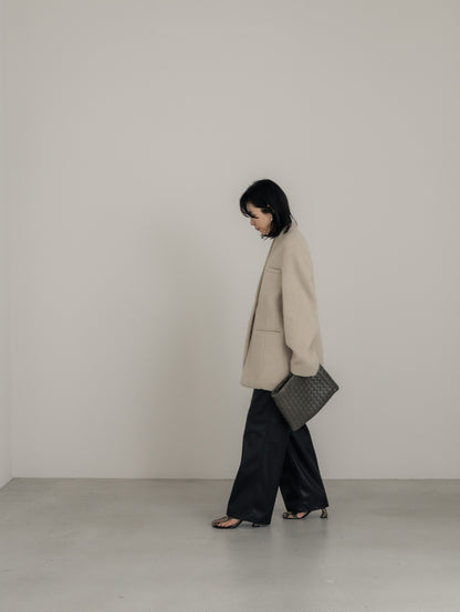 【pre order】leather pants - black