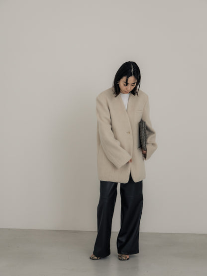 【pre order】shaggy  jacket coat - ivory