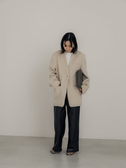 【pre order】shaggy  jacket coat - ivory