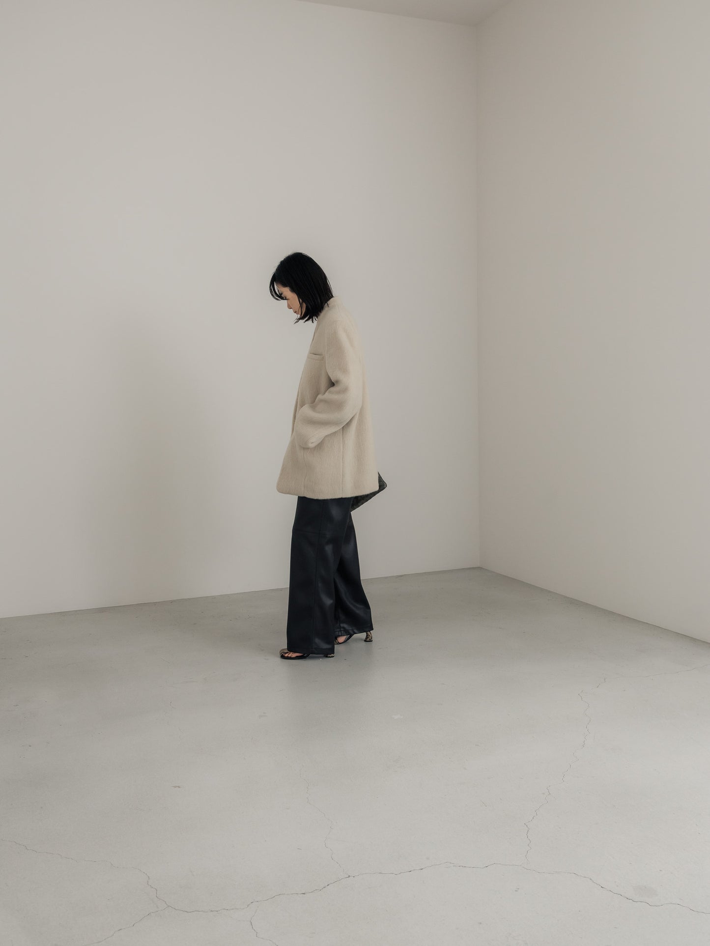 【pre order】shaggy  jacket coat - ivory