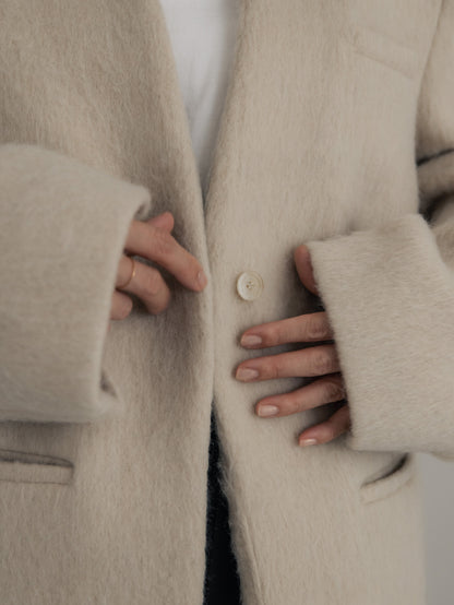 【pre order】shaggy  jacket coat - ivory