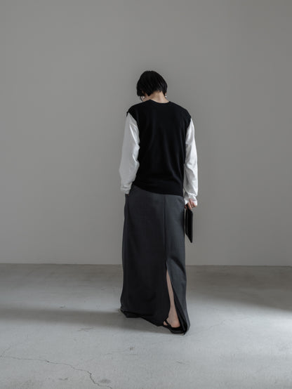 【pre order】tailored skirt (gray / black)