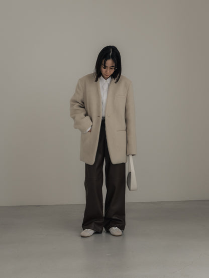 【pre order】leather pants - brown