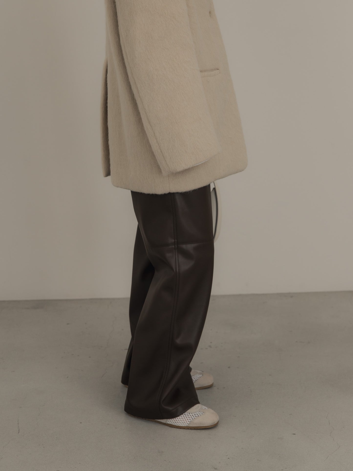 【pre order】leather pants - brown