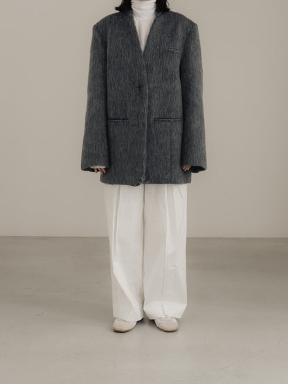 【pre order】shaggy  jacket coat - gray