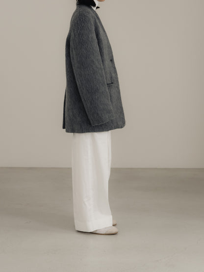 【pre order】shaggy  jacket coat - gray