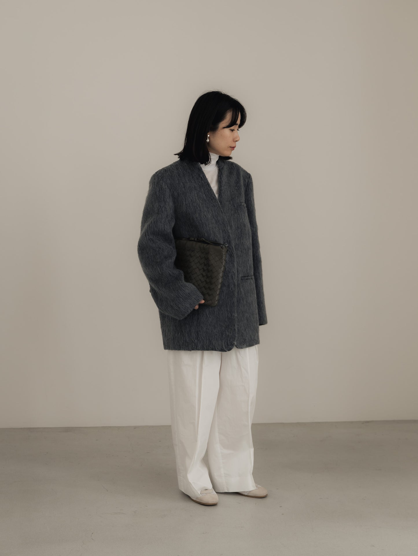 【pre order】shaggy  jacket coat - gray