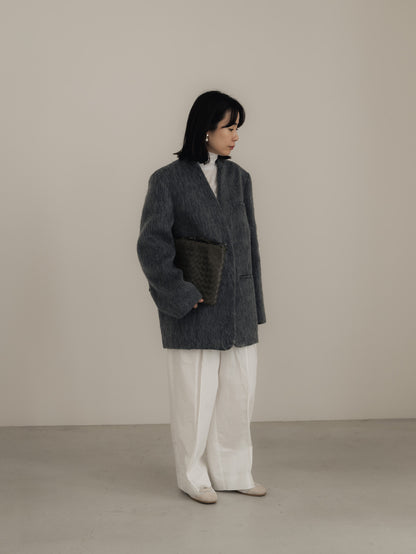 【pre order】shaggy  jacket coat - gray