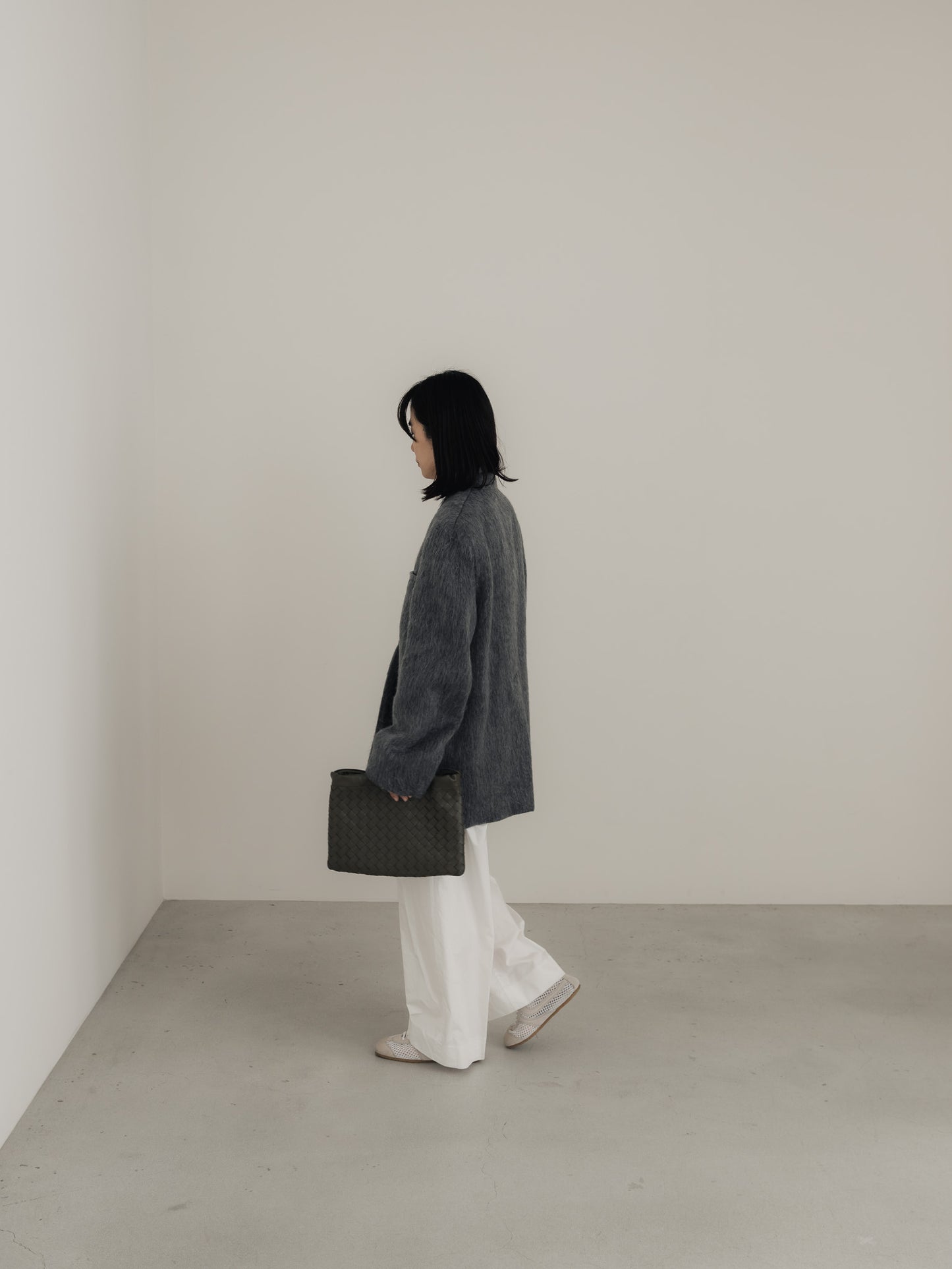 【pre order】shaggy  jacket coat - gray