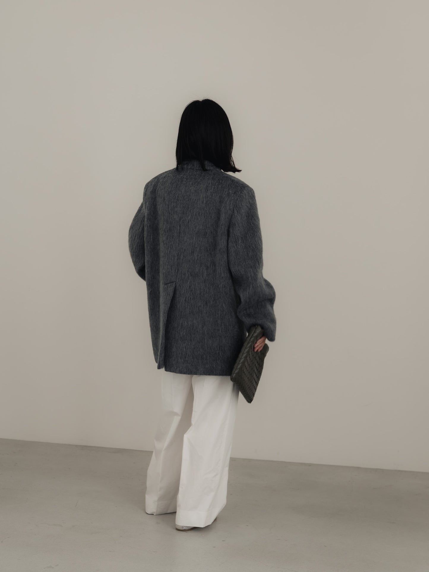 【pre order】shaggy  jacket coat - gray