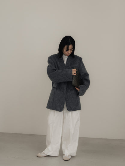【pre order】shaggy  jacket coat - gray