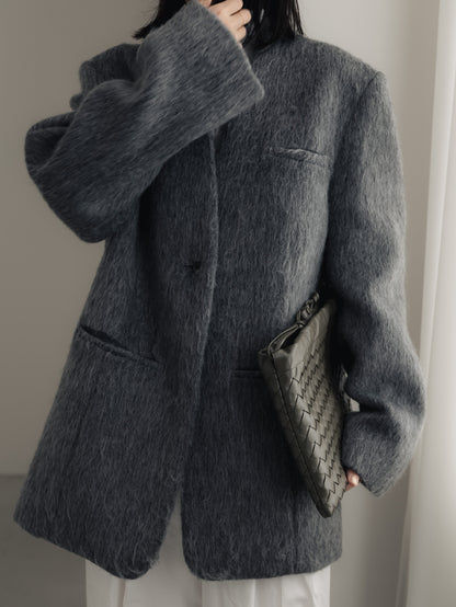 【pre order】shaggy  jacket coat - gray