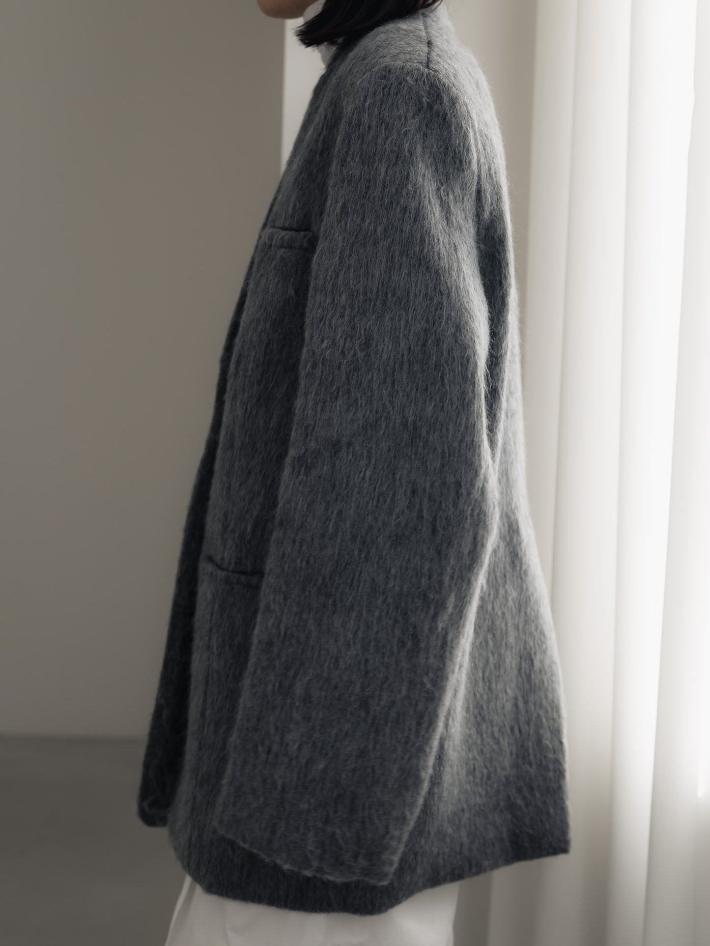 【pre order】shaggy  jacket coat - gray