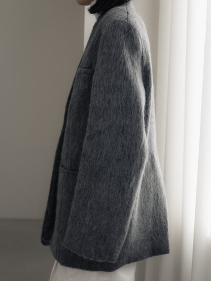 【pre order】shaggy  jacket coat - gray