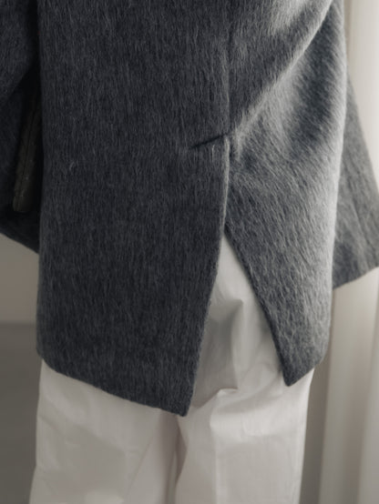 【pre order】shaggy  jacket coat - gray