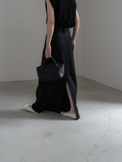 【pre order】tailored skirt (charcoal gray / black)