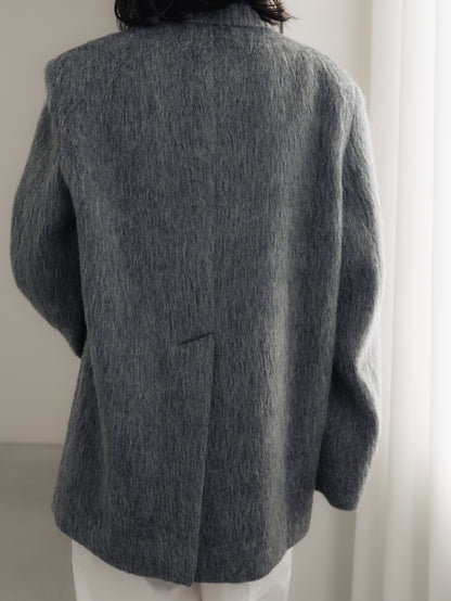【pre order】shaggy  jacket coat - gray