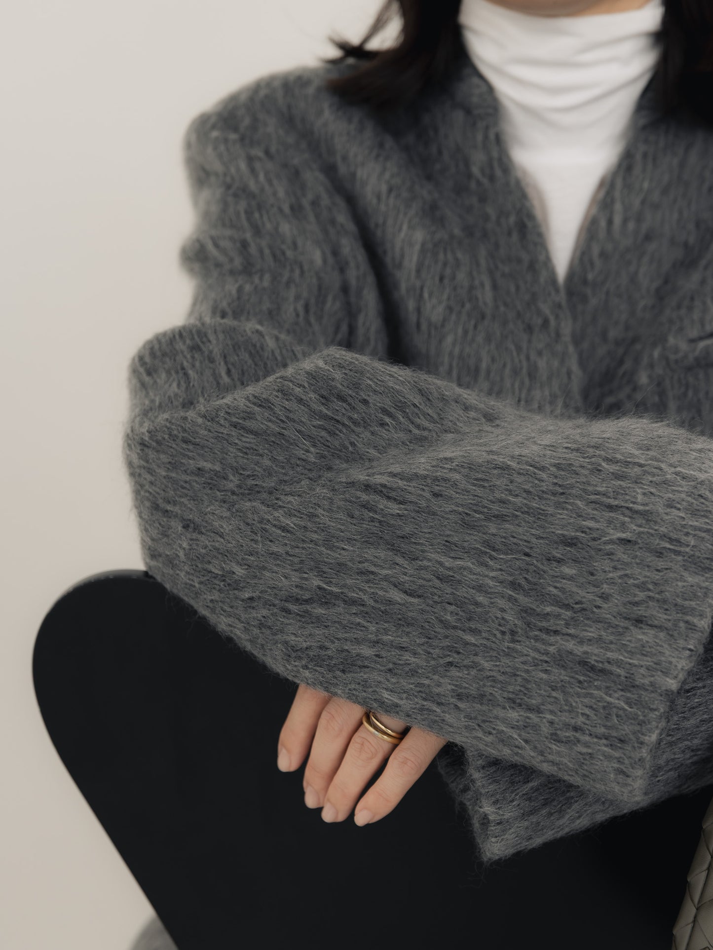 【pre order】shaggy  jacket coat - gray