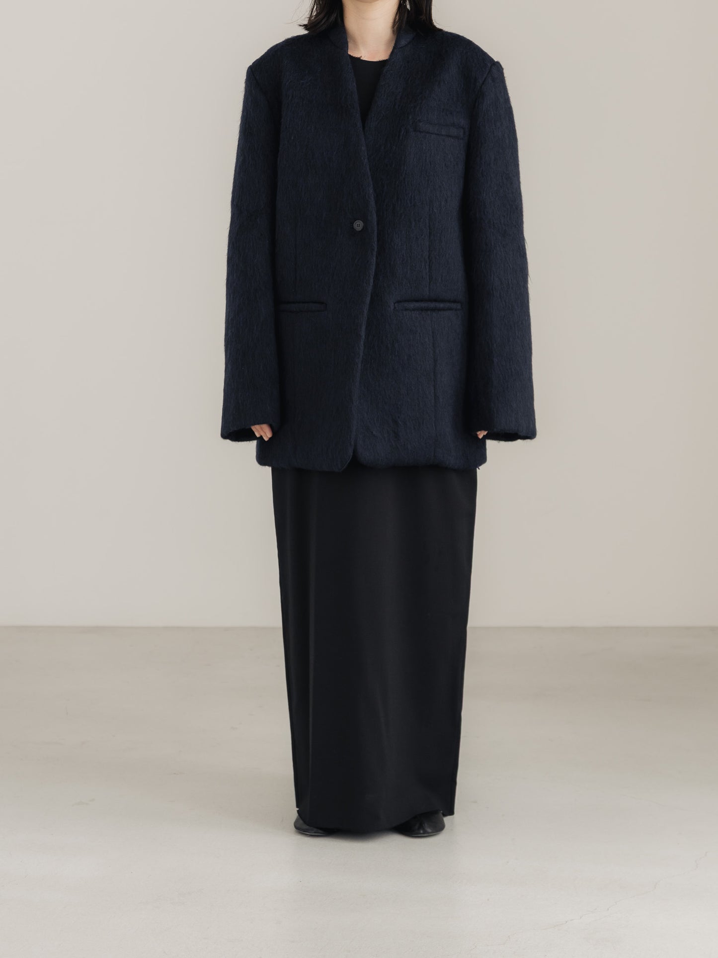 【pre order】shaggy  jacket coat - navy