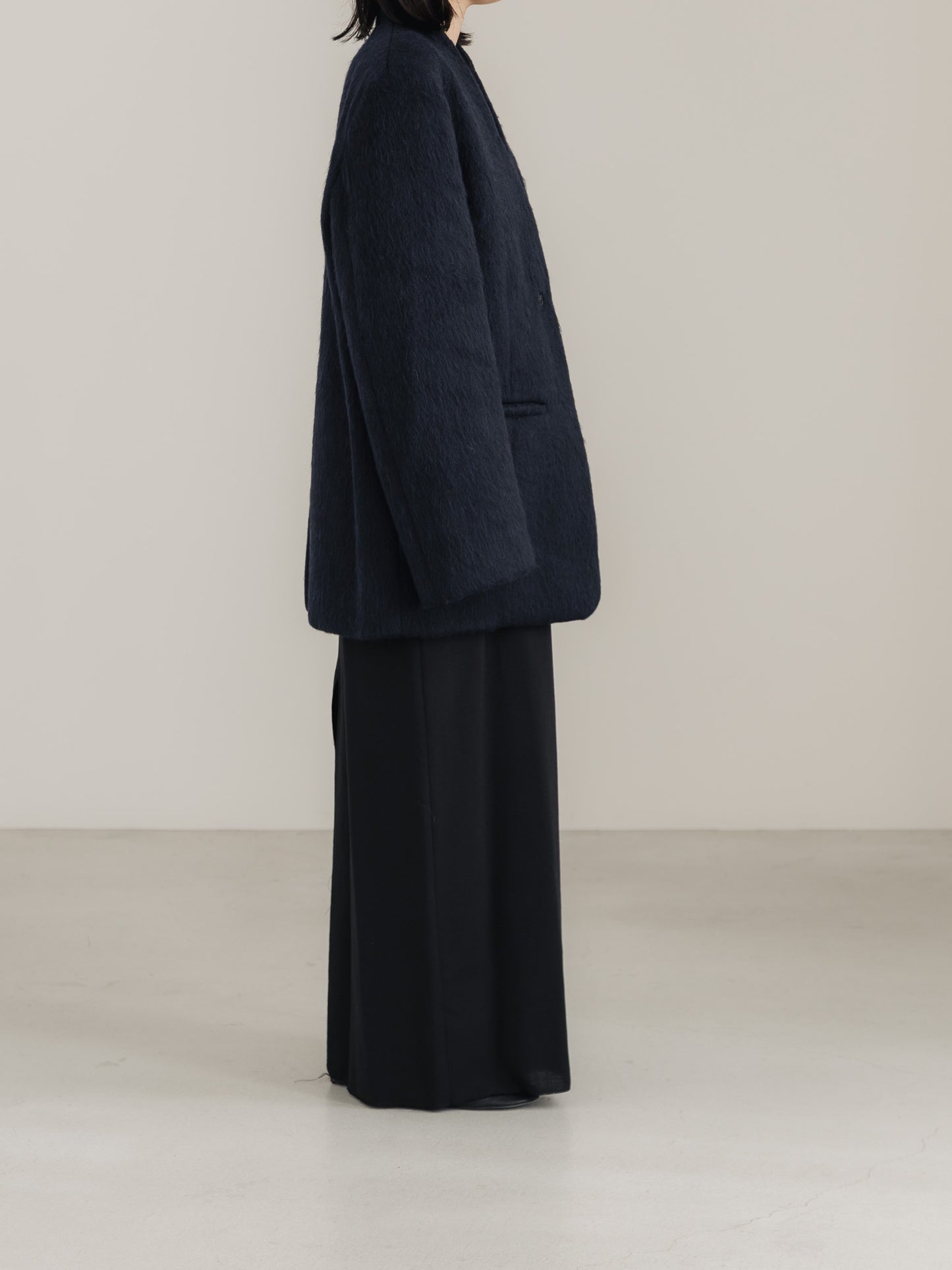 【pre order】shaggy  jacket coat - navy