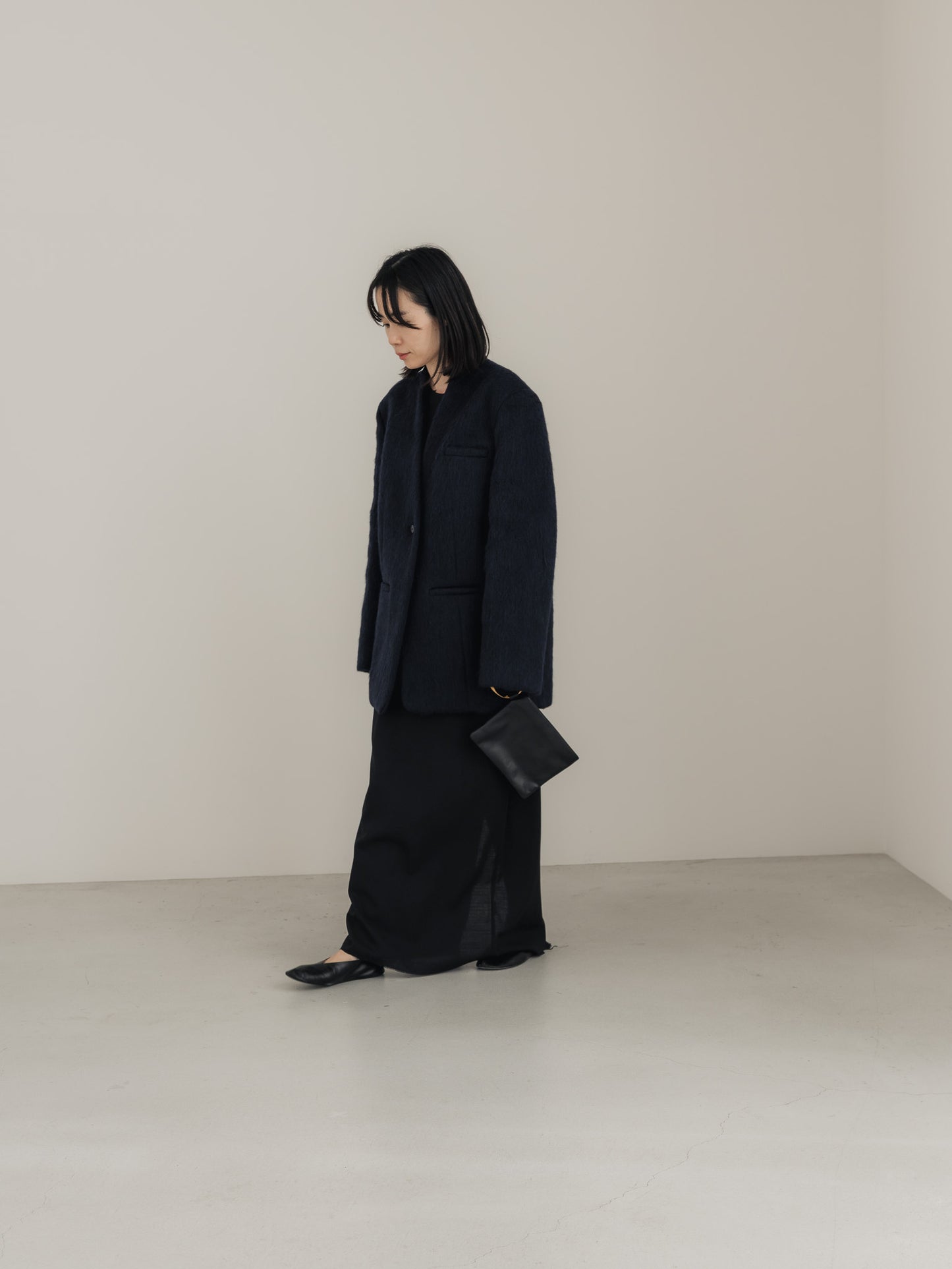 【pre order】shaggy  jacket coat - navy