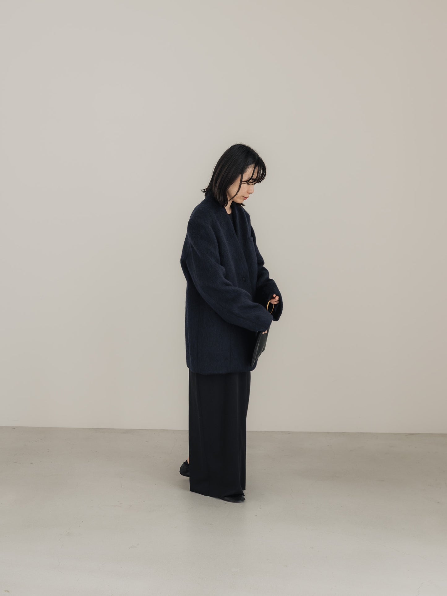 【pre order】shaggy  jacket coat - navy