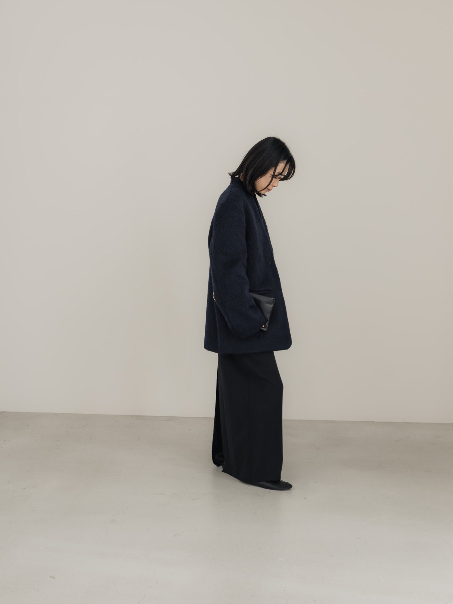 【pre order】shaggy  jacket coat - navy